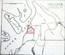 Map showing what I believe to be the  original "University Place," that purchased by Puget Sound University in the early 1890's